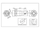 A916 Vandálbiztos kapcsoló piros LED gyűrűvel, d=16mm