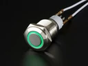 A482 Vandálbiztos kapcsoló zöld LED gyűrűvel, d=16mm