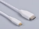 Raspberry Pi micro-HDMI / HDMI A kábel, fehér 1m-es