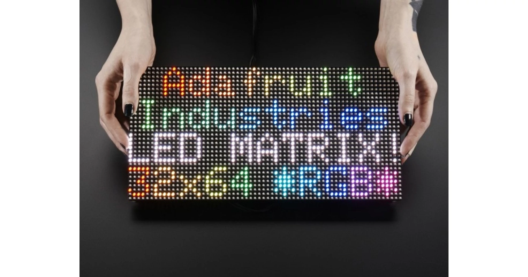 Produktbild von Adafruit 64x32 RGB LED-Matrix – 4 Mm Raster, 254x127x15 Mm, Für Anzeigen, Displays & Kreative Lichtprojekte