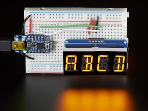 Adafruit 2158 Quad Alphanumeric Display - Yellow 0.54