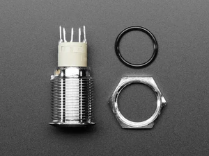 A560 Vandálbiztos nyomógomb zöld LED gyűrűvel, d=16mm