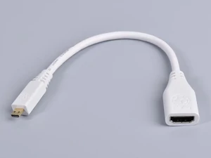 Raspberry Pi micro-HDMI / HDMI adapter kábel, 235mm fehér
