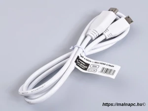 Raspberry Pi micro-HDMI / HDMI A kábel, fehér 1m-es