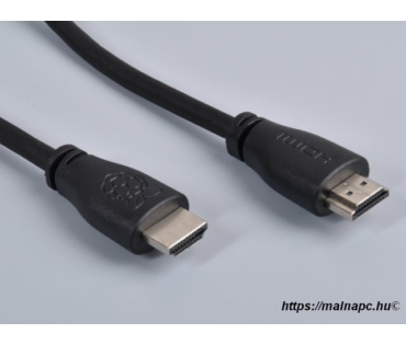 Raspberry Pi HDMI-HDMI 1m-es fekete kábel (Pi1, Pi2, Pi3)