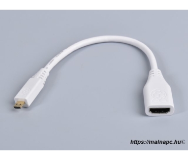 Raspberry Pi micro-HDMI / HDMI adapter kábel, 235mm fehér