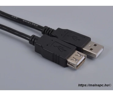 USB A-A aljzat/dugó hosszabbító kábel 1.8m