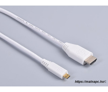 Raspberry Pi Official 1m micro-HDMI / HDMI A kábel, fehér