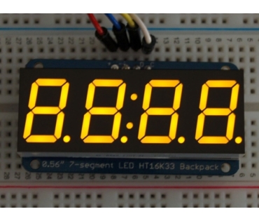A879 0.56 inch clock display w/I2C backpack - yellow