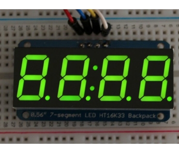 A880 0.56 inch clock display w/I2C backpack - green