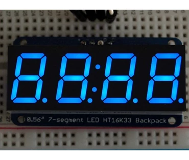 A881 0.56 inch clock display w/I2C backpack - blue