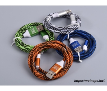 Kábel USB 1m-es USB A - Micro USB B / táp és adat (színes)