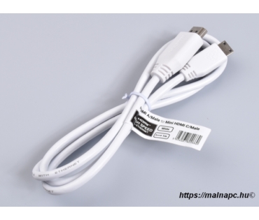 Raspberry Pi micro-HDMI / HDMI A kábel, fehér 1m-es