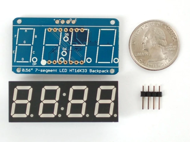 A1002 0.56 inch clock display w/I2C backpack - White