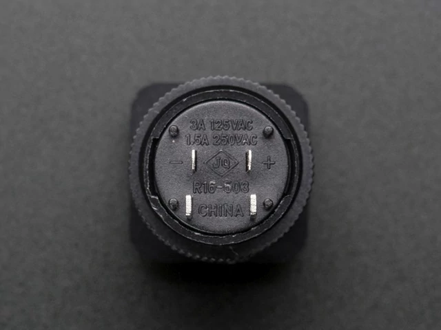 A1443 16mm-es világító nyomókapcsoló - zöld