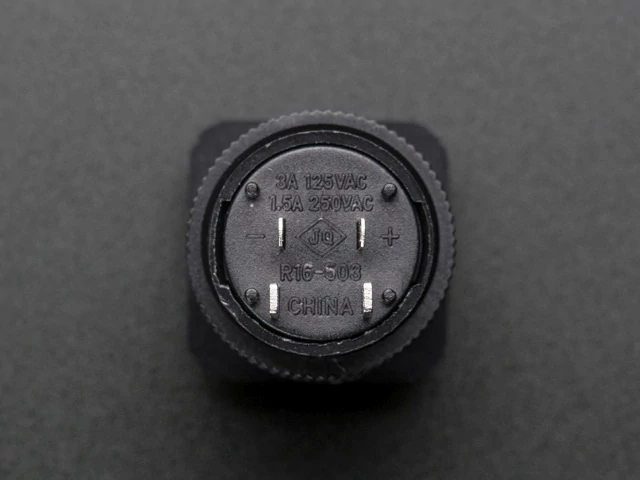 A1444 16mm-es világító nyomókapcsoló - sárga