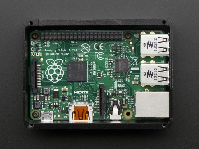 A2347 Anidees Black Case w/ Smokey Top for Pi B+/Pi 2/Pi 3