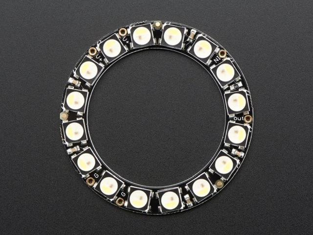 A2856 NeoPixel Ring - 16x 5050 RGBW LEDs w/ Drivers 6000K