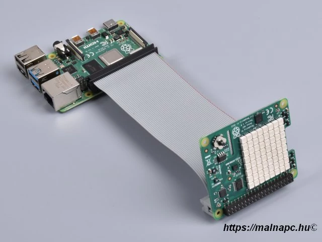GPIO 40P papa-mama kábel + Sense HAT + Pi 4