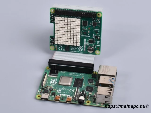 GPIO 40P papa-mama kábel Sense HAT és Pi 4 között
