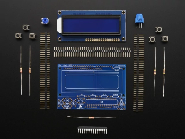 A772 kék-fehér 16x2-es LCD + tasztatúra KIT