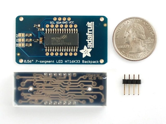 A879 0.56 inch clock display w/I2C backpack - yellow