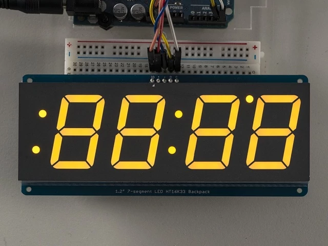 A1269 1.2 inch 4-Digit 7-Segm. Display w/I2C Backpack Yellow