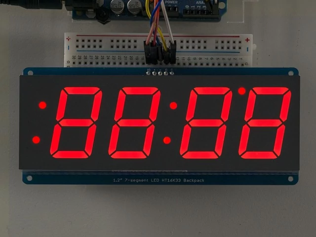 A1270 1.2 inch 4-Digit 7-Segment Red Display w/I2C Backpack