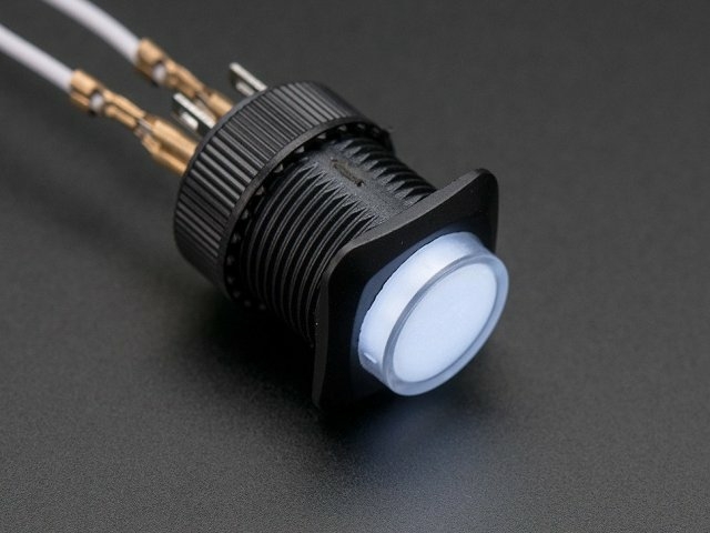 16mm-es világító nyomógomb - fehér