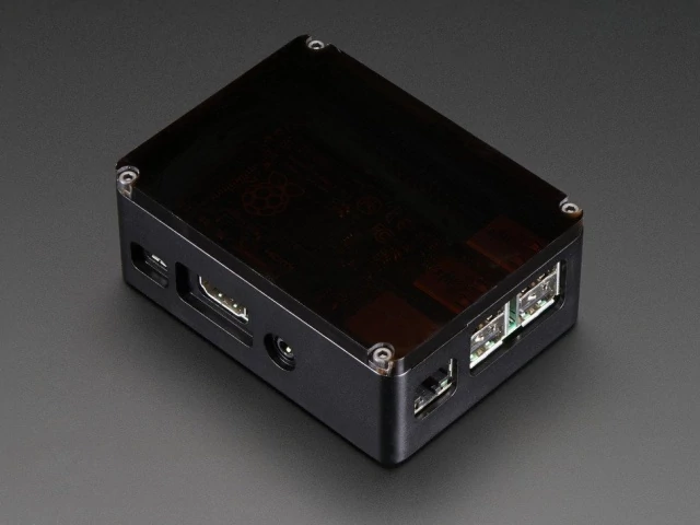 A2347 Anidees Black Case w/ Smokey Top for Pi B+/Pi 2/Pi 3