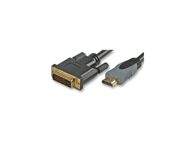 Kábel HDMI-DVI 2m-es, HDMI dugó - DVI dugó