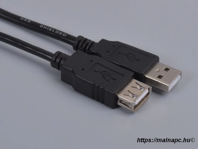 USB A-A aljzat/dugó hosszabbító kábel 1.8m