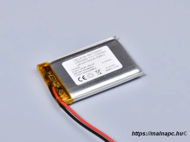 Li-Polymer akku 3.7V 1200mAh 6.0x34x50mm