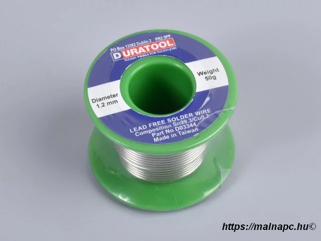 Forrasztó ón 1,2mm 50g SN/CU Duratool