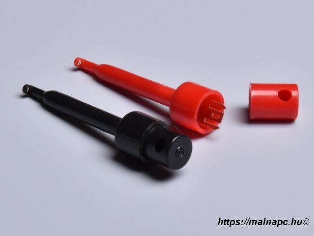 Miniatűr teszt csipesz párban, piros és fekete