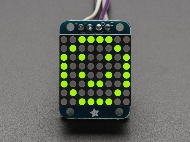 A872 Mini 8x8-as I2C LED Mátrix Yellow-Green 0,8 inch