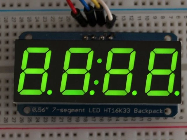 A880 0.56 inch clock display w/I2C backpack - green