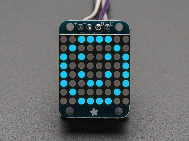 A959 8x8 LED panel w/I2C Backpack- kék