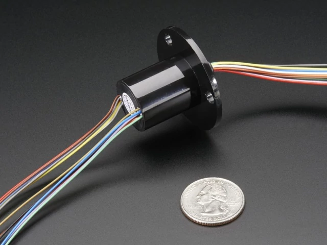 A1196 Slip Ring with Flange - d=22mm, 12 wire, 240V 2A