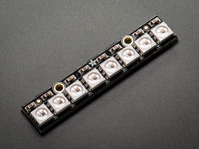 NeoPixel RGB LED sorban 8xWS2812 meghajtó áramkörrel