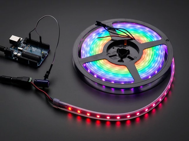 NeoPixel RGB LED Szalag - fekete 60 LED - 1m