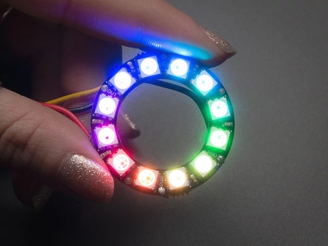 A1643 NeoPixel Ring 12xWS2812 5050 RGB LED-es fénygyűrű