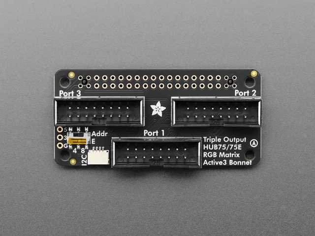 A6358 Triple LED Matrix Bonnet for Raspberry Pi - For HUB75