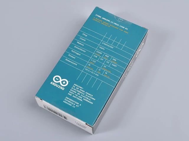 Arduino Mega2560 Rev3 - A000067 dobozának hátoldala