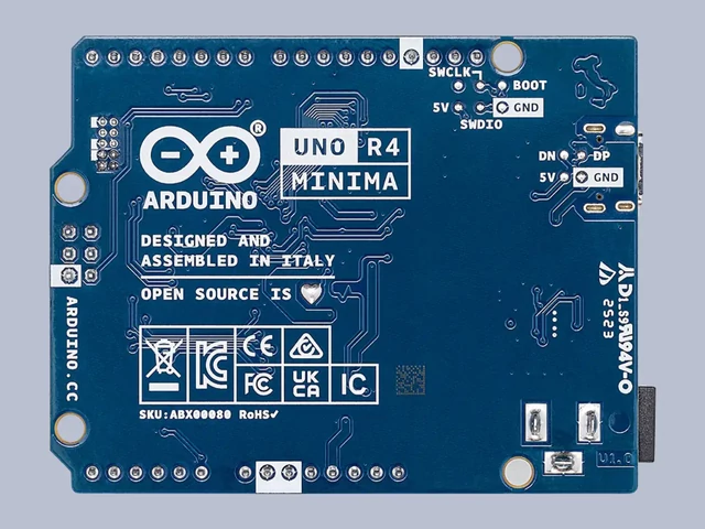 Arduino UNO R4 Minima - ABX00080 panel hátoldala