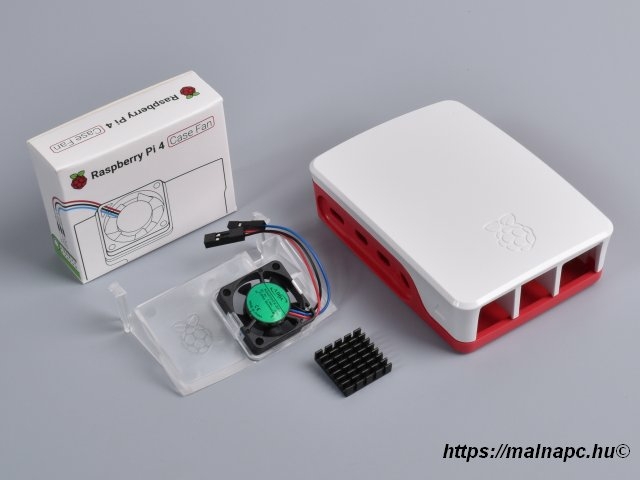 Official Raspberry Pi 4 case RED/WHT + fan