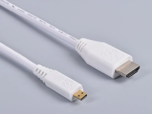 Raspberry Pi micro-HDMI / HDMI A kábel, fehér 1m-es