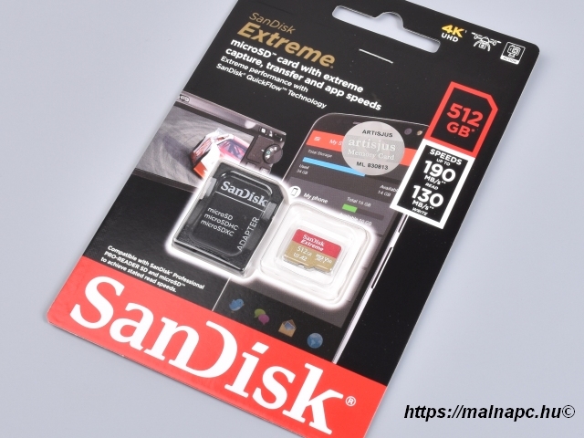 SanDisk 512GB microSD Extreme kártya