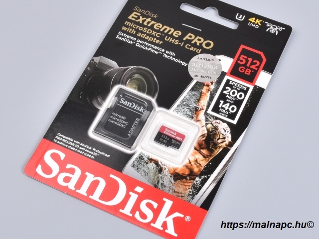 SanDisk 512GB microSD Extreme PRO kártya