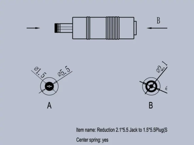 Csatlakozó adapter 2.1x5.5-ről 1.5x5.5-re (S)